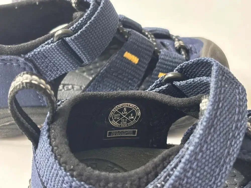 Keen Kids Navy Blue and Black Water Shoes with Yellow Accents